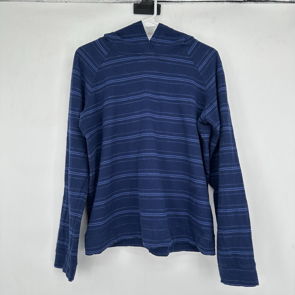Pendleton Blue Striped Hoodie Men's M 100% Cotton Long Sleeve Casual Soft Knit‎